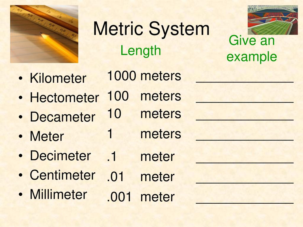 Metric System Created by David L. Bricker Math in Action. ppt download